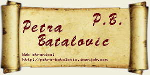 Petra Batalović vizit kartica